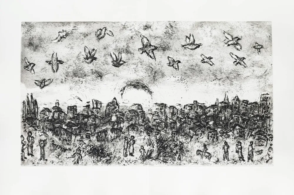 Acquaforte Chagall - Et sur la terre