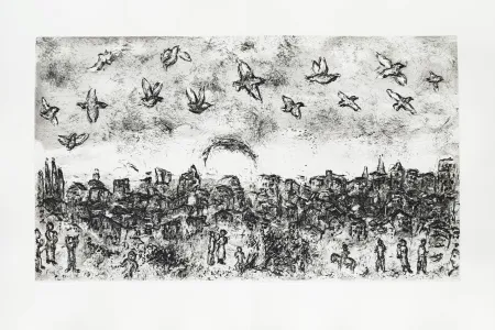 Acquaforte Chagall - Et sur la terre