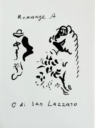 Litografia Chagall - Hommage à San Lazzaro