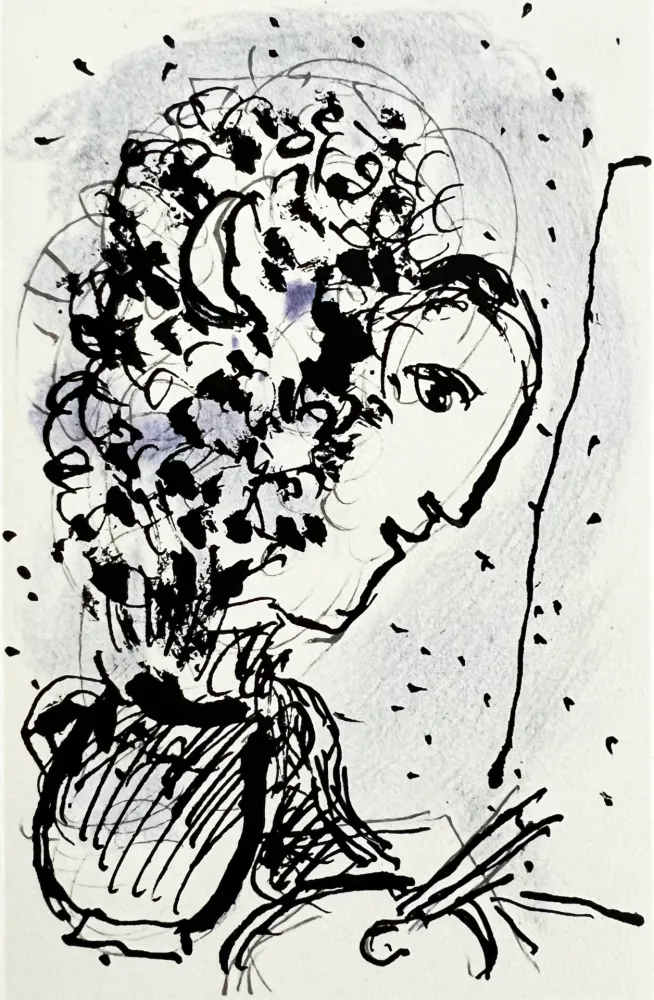 Litografia Chagall - Invitation for an Exhibition
