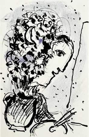 Litografia Chagall - Invitation for an Exhibition