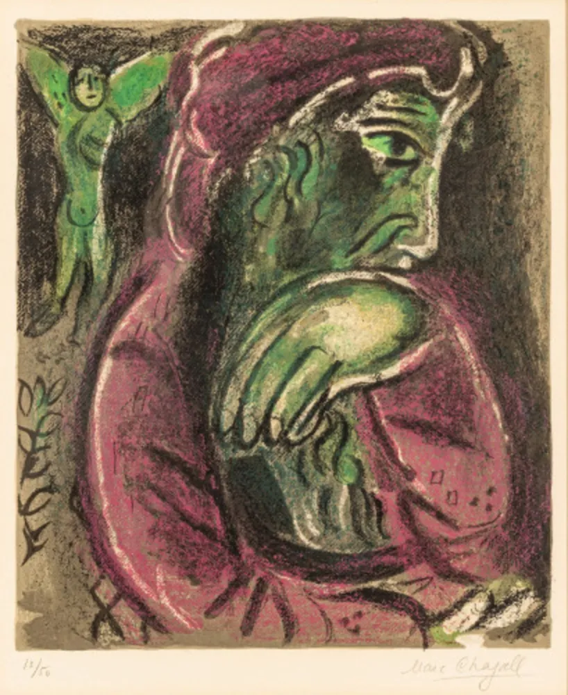 Litografia Chagall - Job in Despair