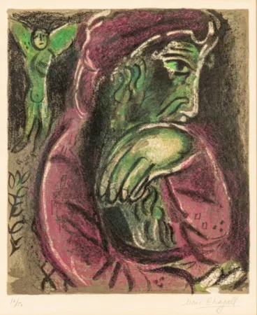 Litografia Chagall - Job in Despair