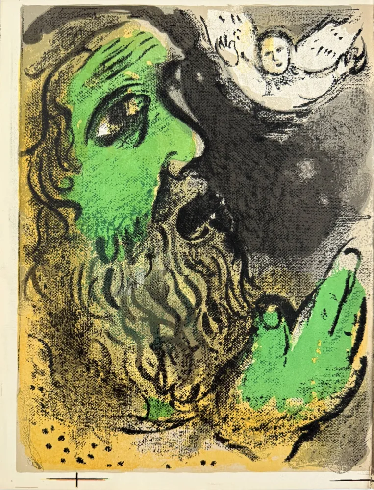 Litografia Chagall - Job Praying & Job in Despair
