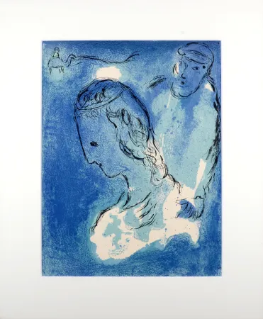 Litografia Chagall - La Bible : Abraham et Sarah, 1956