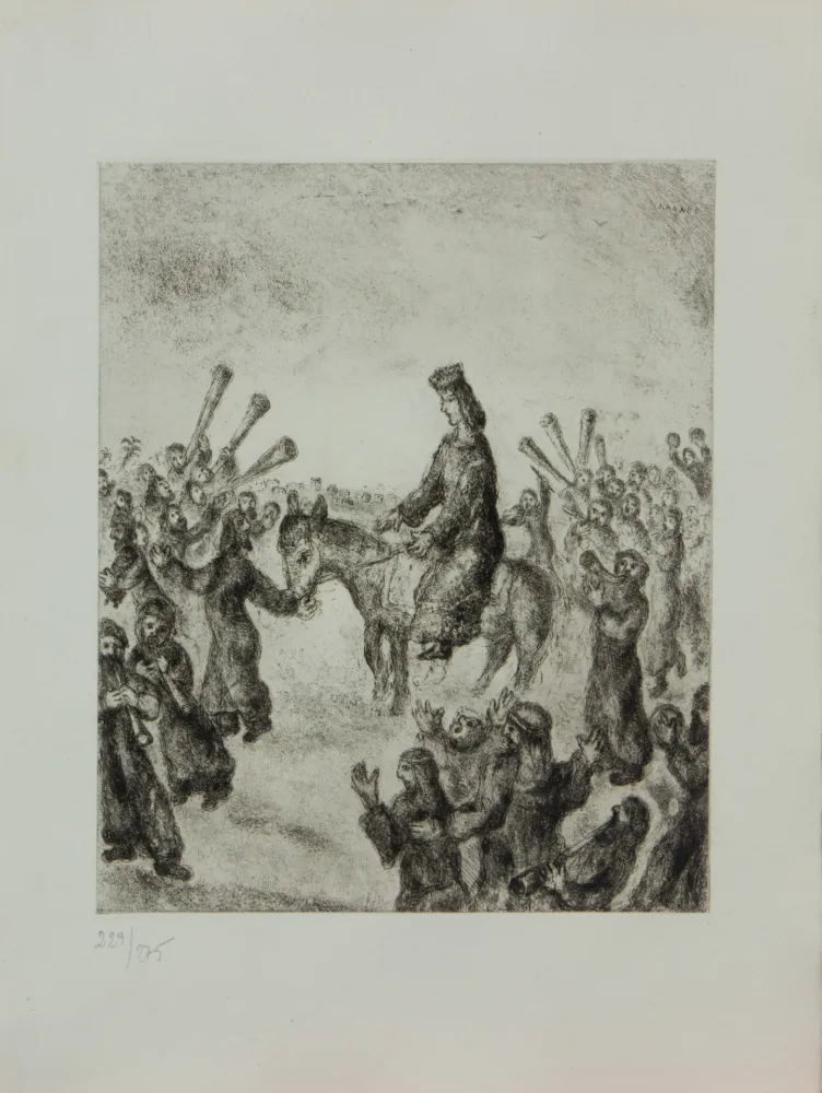 Incisione Chagall - LA BIBLE ( L'ONCTION DU ROE SALOMON )