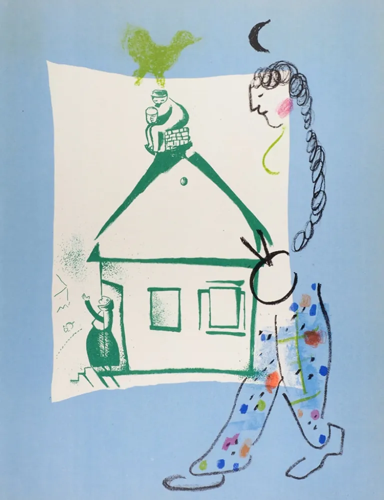 Litografia Chagall - La Maison de mon Village