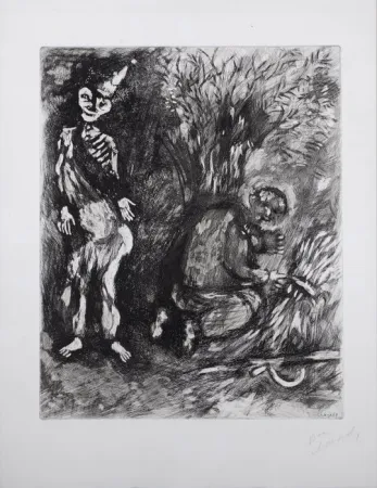 Acquaforte E Acquatinta Chagall - La mort et le bûcheron (Death and the Woodcutter, from the fables of La Fontaine)