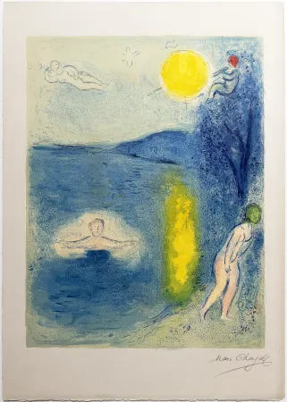 Litografia Chagall - LA SAISON D'ÉTÉ (de la Suite Daphnis & Chloé - 1961)