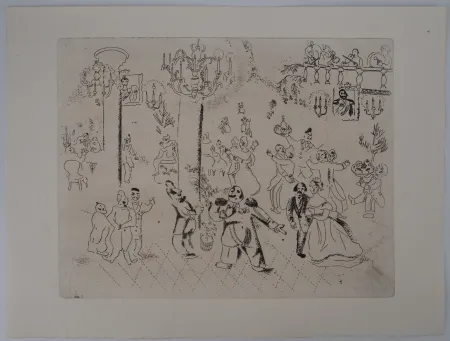 Incisione Chagall - La soirée chez le gouverneur