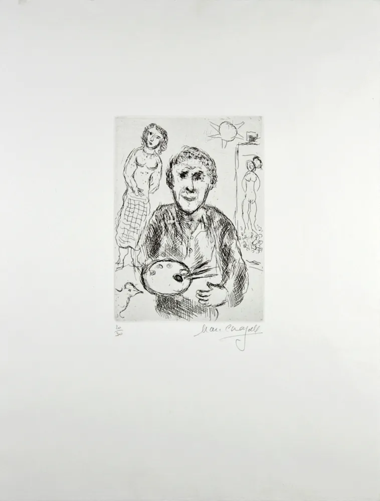 Incisione Chagall - L’Artiste et son modèle