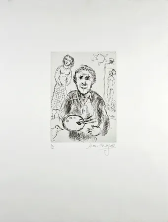 Incisione Chagall - L’Artiste et son modèle