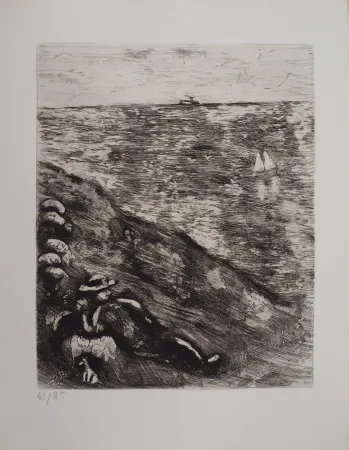 Incisione Chagall - Le berger et la mer
