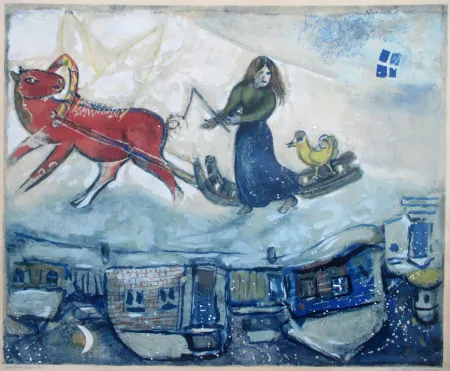 Collografia Chagall - Le Cheval Rouge