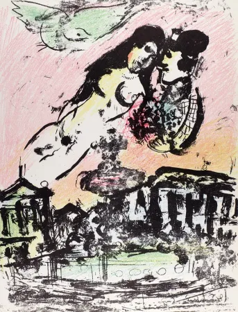 Litografia Chagall - Le ciel amoureux