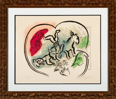 Litografia Chagall - Le coeur de cirque (The Heart of the Circus)