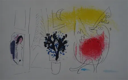 Litografia Chagall - Le Coq rouge