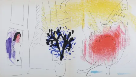 Litografia Chagall - Le Coq Rouge
