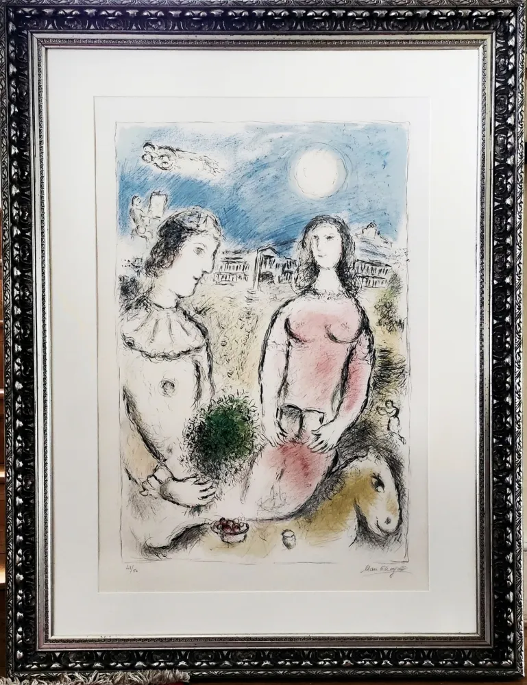 Litografia Chagall - Le couple au Crépuscule 