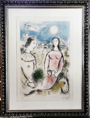 Litografia Chagall - Le couple au Crépuscule 