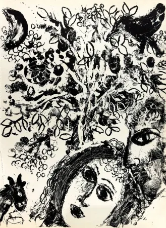 Litografia Chagall - Le Couple Devant L’Arbre  