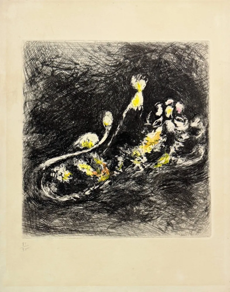Acquaforte Chagall - Le lion et le moucheron