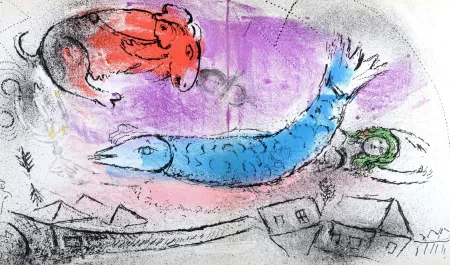 Litografia Chagall - Le Poisson Bleu