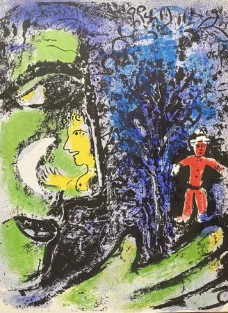 Litografia Chagall - Le Profil et l’Enfant Rouge