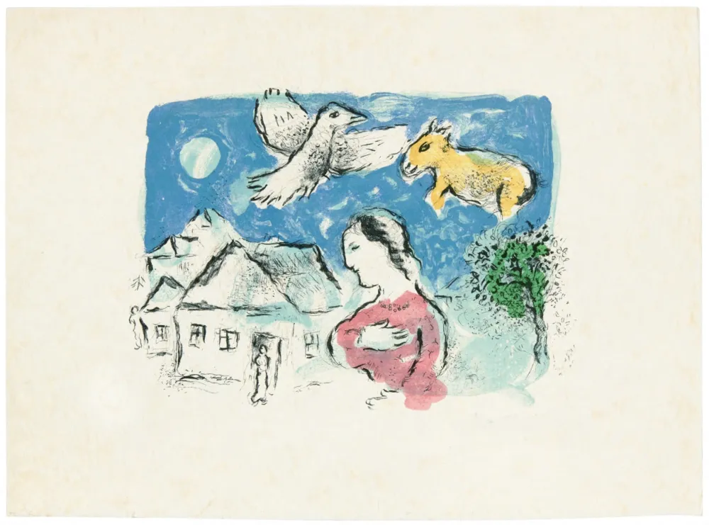 Litografia Chagall - Le village