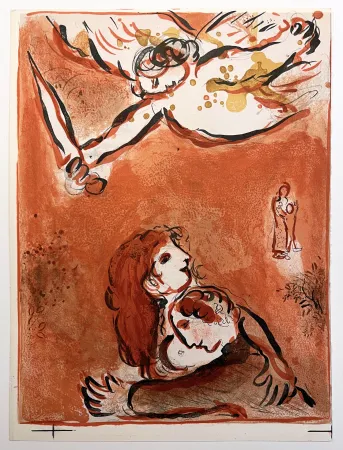 Litografia Chagall - LE VISAGE D'ISRAËL (The face of Israel) (Dessins pour le Bible, 1960)