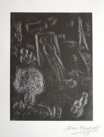 Linoincisione Chagall - L'envol