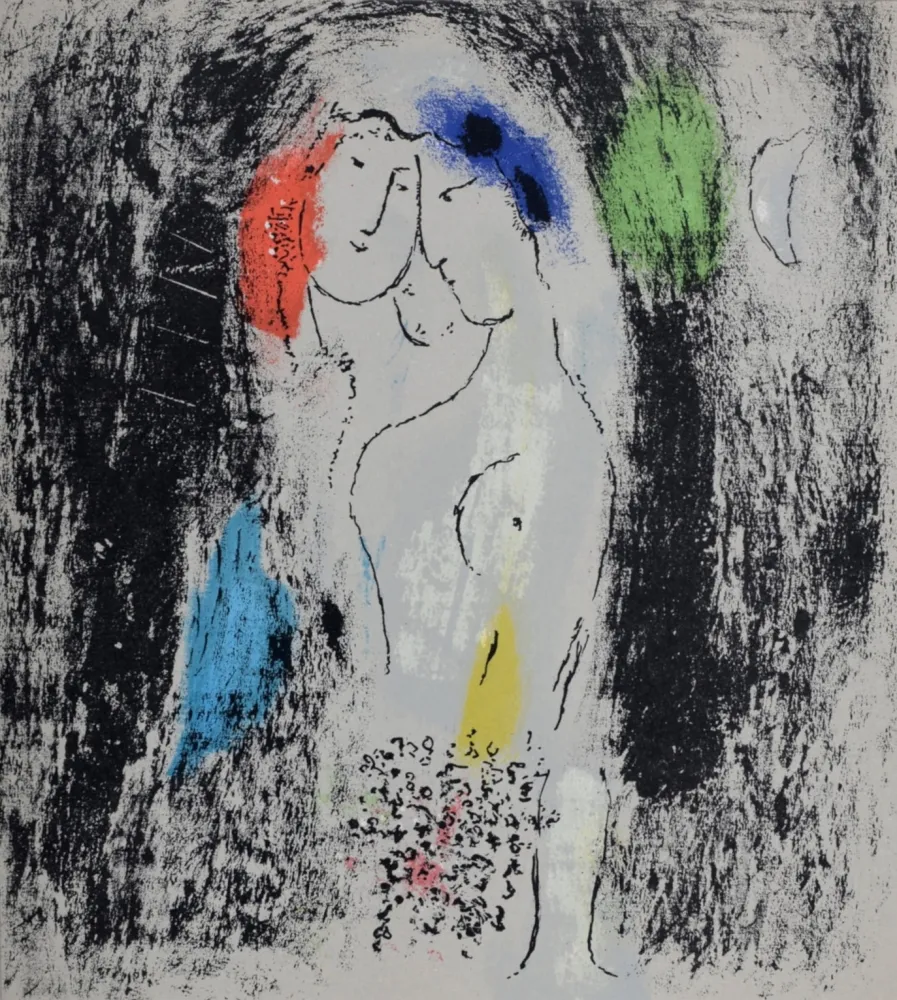 Litografia Chagall - Les Amoureux en gris