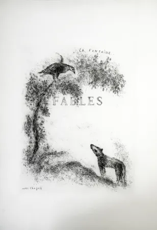 Acquaforte Chagall - LES FABLES DE LA FONTAINE (Couverture gravée du tome 1). 1952