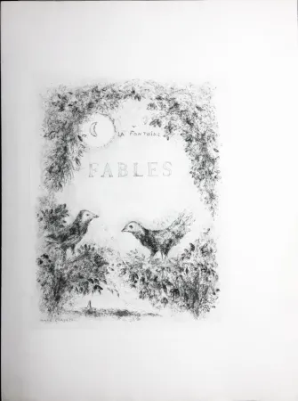 Acquaforte Chagall - LES FABLES DE LA FONTAINE (Couverture gravée du tome 2). 1952