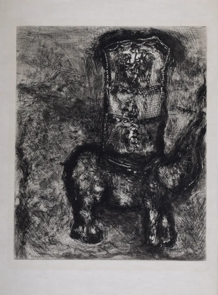 Incisione Chagall - Les Fables de La Fontaine : Le Rat et l'Éléphant, 1952