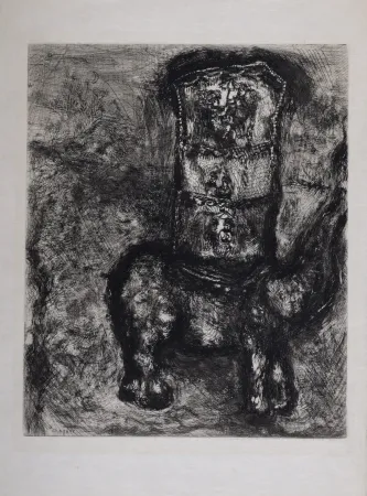 Incisione Chagall - Les Fables de La Fontaine : Le Rat et l'Éléphant, 1952