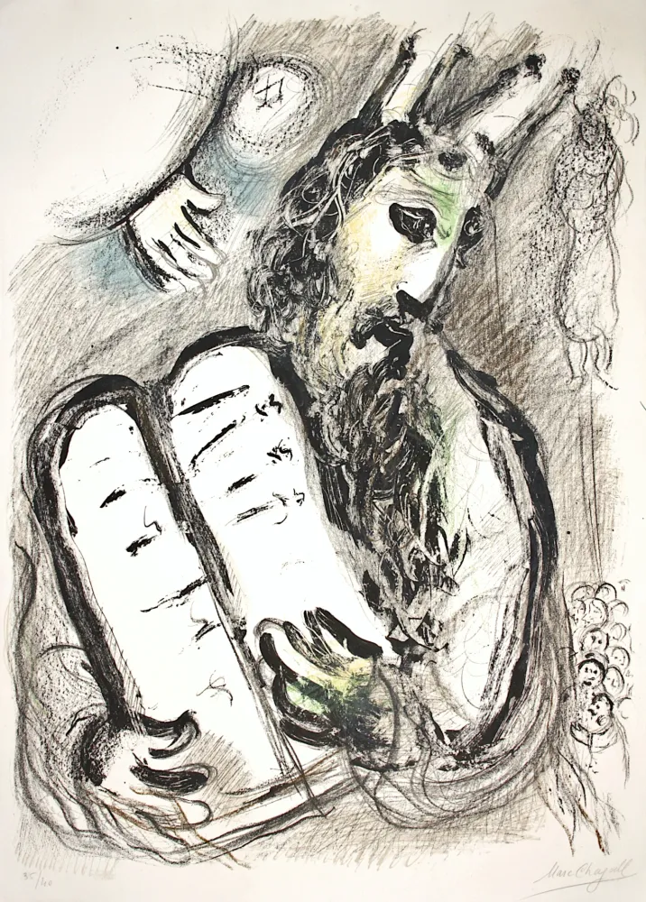 Litografia Chagall - Moise et Les Tables de la Loi