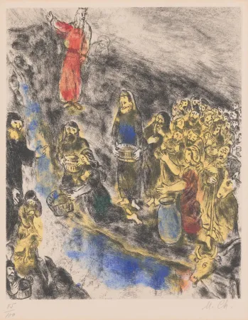 Multiplo Chagall - Moïse fait jaillir l'eau du rocher, from La Bible