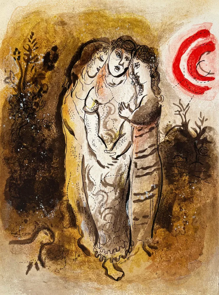 Litografia Chagall - Naomi and her Daughters-in-Law