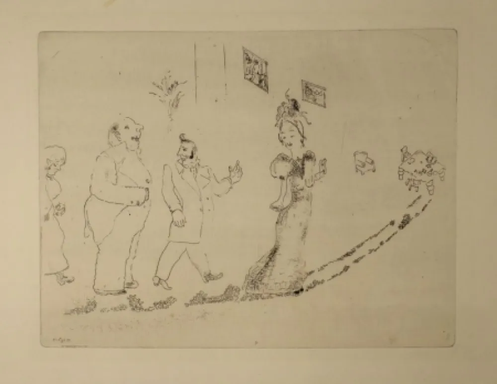 Acquaforte Chagall - (Nicolas Gogol, Les Ames Mortes, 34)