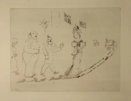 Acquaforte Chagall - (Nicolas Gogol, Les Ames Mortes, 34)