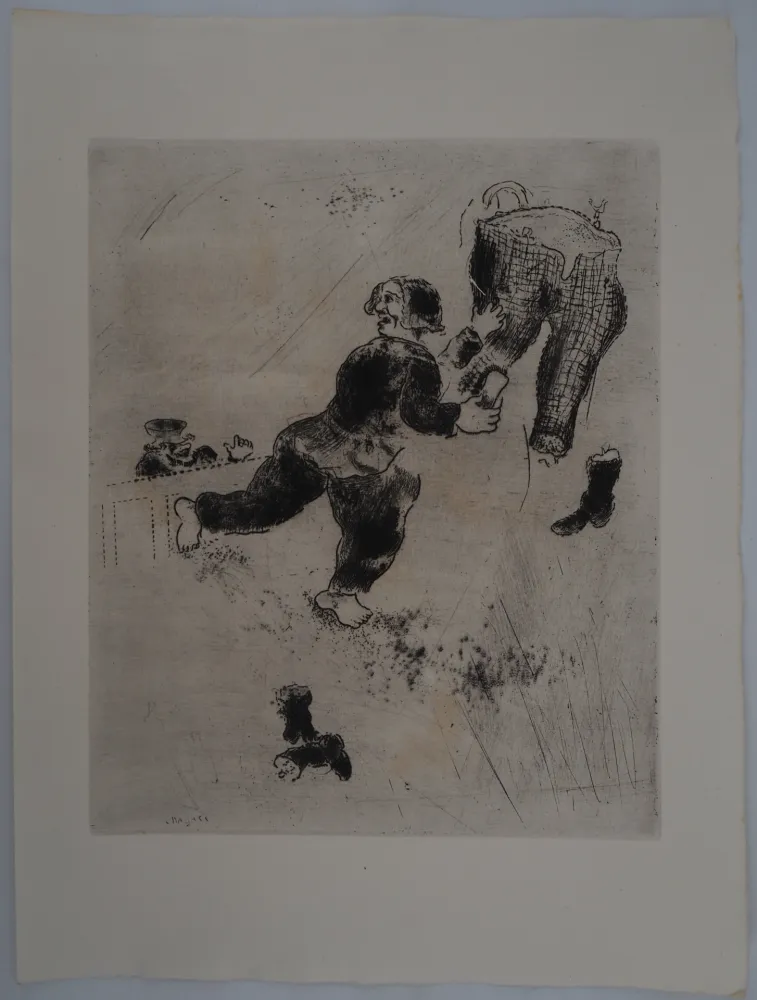 Incisione Chagall - On nettoie les pantalons