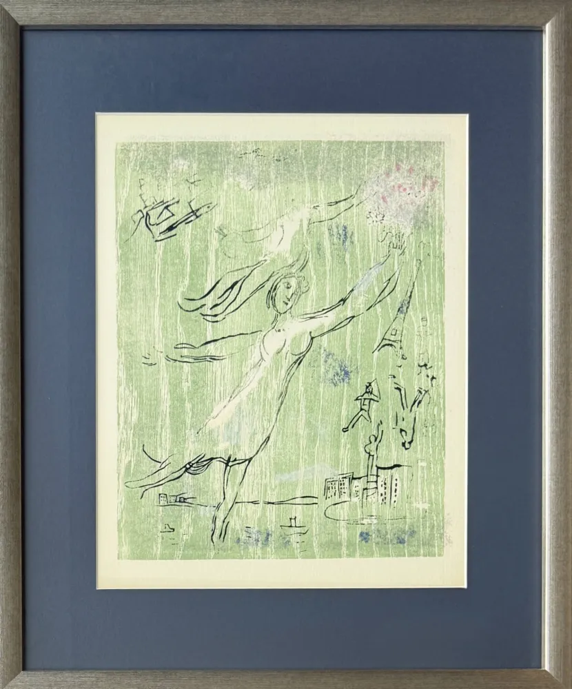 Incisione Su Legno Chagall - Poèmes, Planche IX (trial proof)