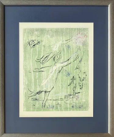 Incisione Su Legno Chagall - Poèmes, Planche IX (trial proof)