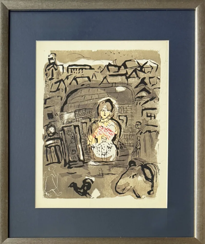 Incisione Su Legno Chagall - Poèmes, Planche VIII