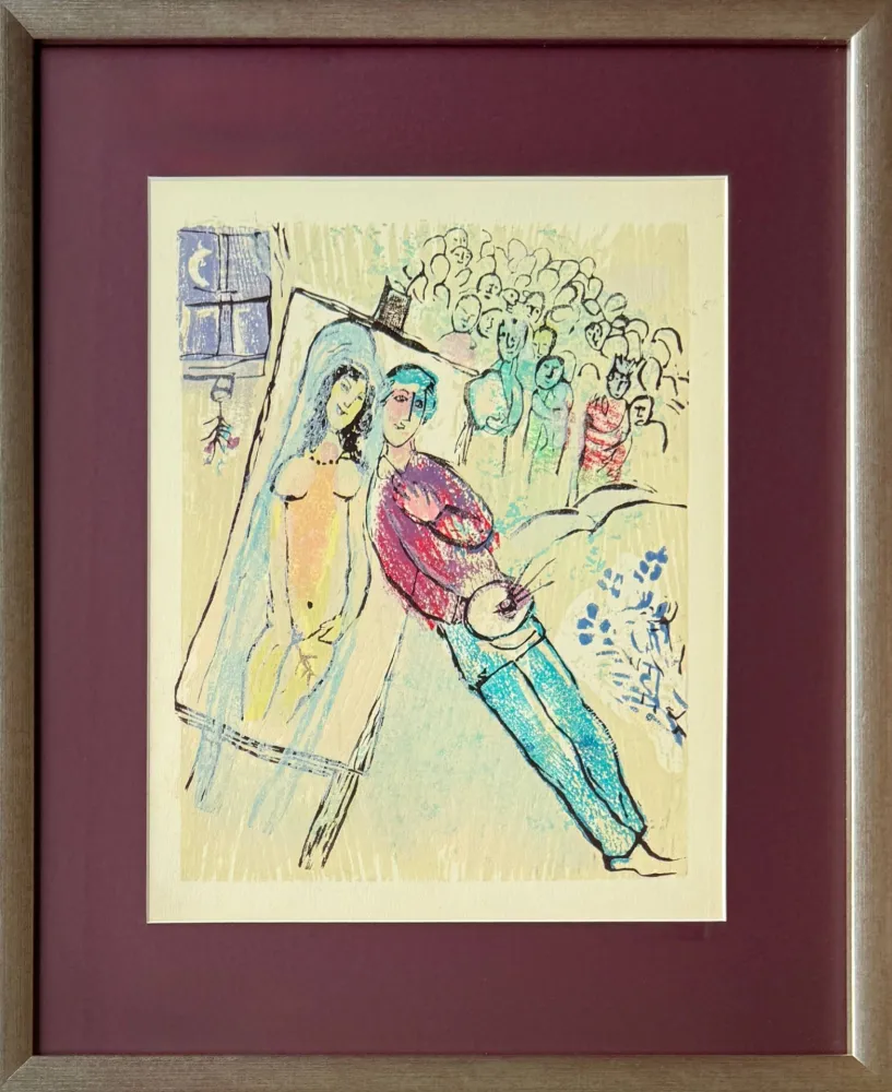 Incisione Su Legno Chagall - Poèmes, Planche XXI