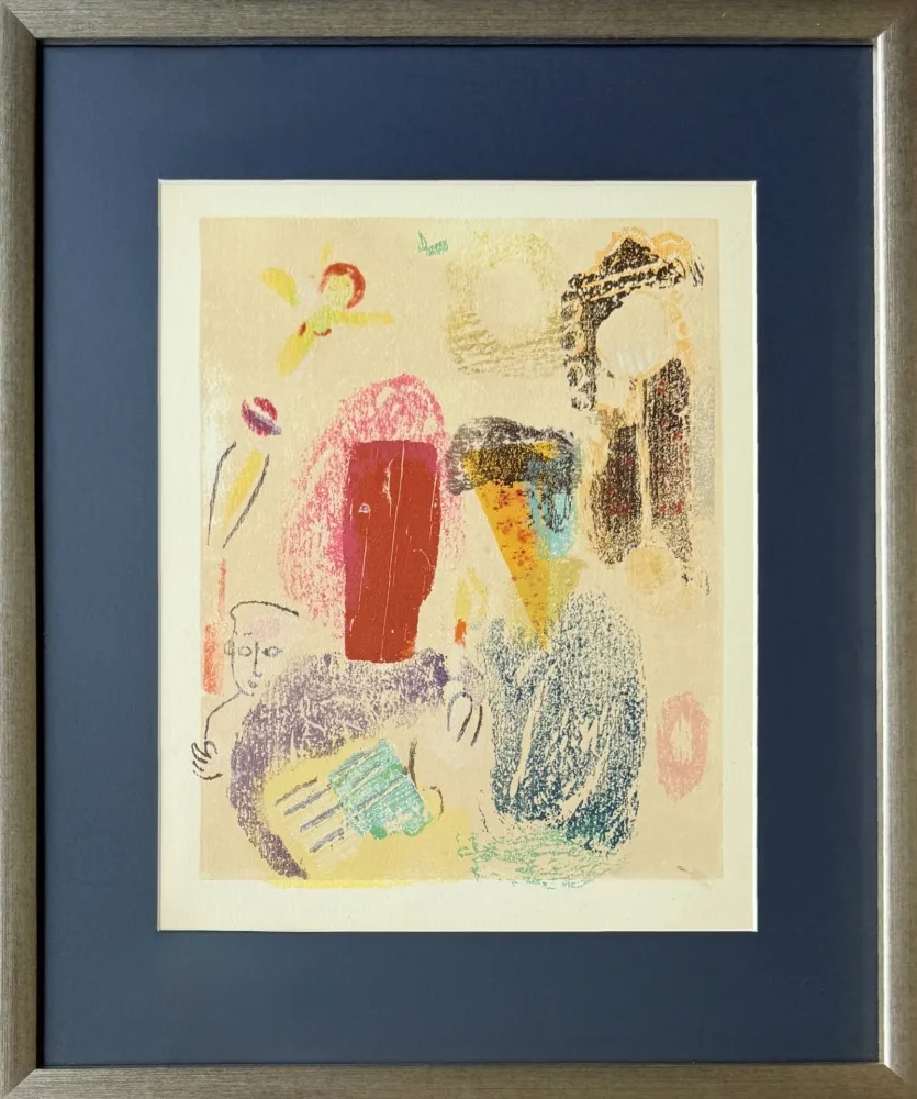 Incisione Su Legno Chagall - Poèmes, Planche XXII (trial proof)