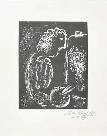 Linoincisione Chagall - Pour Vava, planche 1