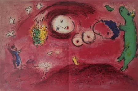 Litografia Chagall - Printemps au Pré (from Daphnis and Chloe)