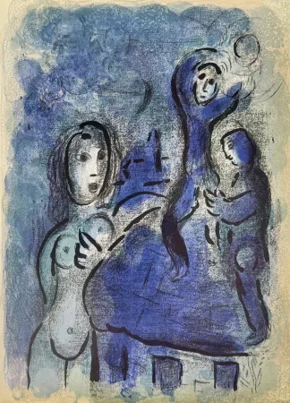 Litografia Chagall - Rahab and the Spies of Jericho